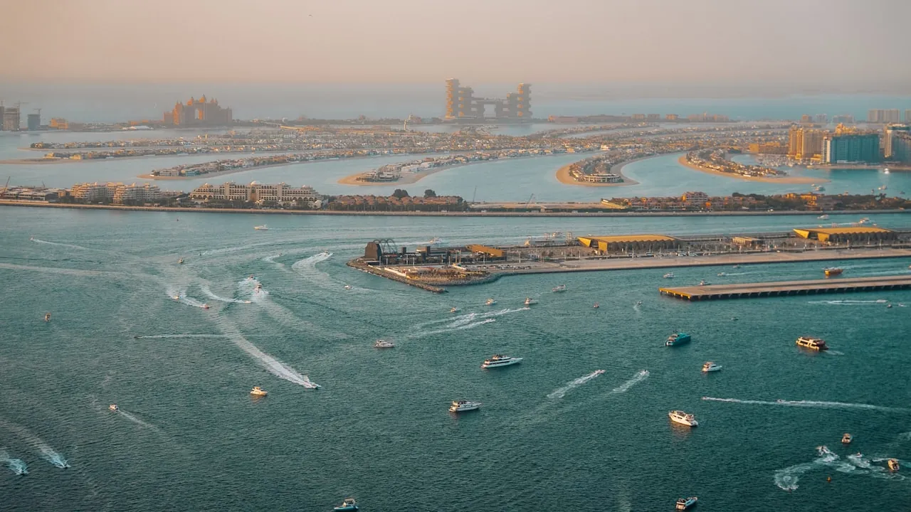 Widok z lotu ptaka na Palm Jumeirah